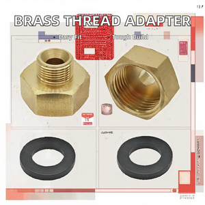 <span class=keywords><strong>Raccord</strong></span> de compression en laiton pour conversion de filetage interne 1/2 vers filetage externe 9/16, adapté aux tuyaux d'<span class=keywords><strong>alimentation</strong></span> en <span class=keywords><strong>eau</strong></span> des robinets - Product Image 2