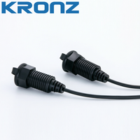 Kabel Audio Stereo TRS 3.5mm KRONZ, Panel Dinding, Male ke Female, 400 mm, Tahan Air dan Debu IP67 untuk Audio Industri Luar Ruangan