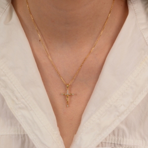 925 plata esterlina 14K chapado en oro Medieval Legends colección Cruz circón religioso cristiano hombres crucifijo colgante collar - Product Image 5