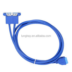 Cable Conector de 2 Puertos USB 3.0, de Panel Trasero Hembra de 2 Pines a Conector de Placa Base de 20 Pines, Cable USB 3.0 Hembra para Montaje en Panel - Product Image 6