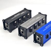 Boîtier d'extension de câble réseau audio/DMX 3 couleurs ABCCABLS, distributeur de signal de scène en alliage d'aluminium avec ports RJ45/EtherCON vers XLR