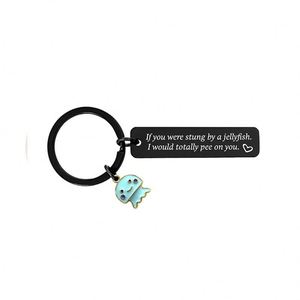 Portachiavi in acciaio inossidabile <span class=keywords><strong>se</strong></span> <span class=keywords><strong>fossi</strong></span> punto da una piccola medusa farei pipì in <span class=keywords><strong>te</strong></span> medusa portachiavi in metallo portachiavi regalo - Product Image 4