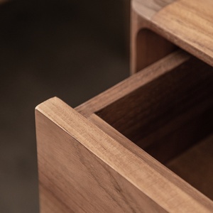 Muebles de Teca Importados con Subsidio Gubernamental, Multifuncionales, Mesa de Noche de Madera Maciza Pura, Estilo Nórdico Medio para Dormitorio Principal - Product Image 3