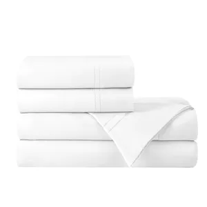 Drap de lit à rayures en satin 100% coton super doux tissu housse de couette king size ensemble pour hôpital