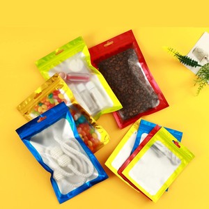 Biểu Tượng Tùy Chỉnh Zip Khóa Mùi Bằng Chứng Nắp Kéo Cấp Thực Phẩm Màu Đen Vàng Màu Xanh Lá Cây Màu Đỏ Mylar Túi Với Cửa Sổ Rõ Ràng - Product Image 1