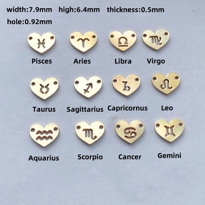 No deslustre GF 14K oro lleno corazón doce constelaciones encantos para DIY joyería pulsera collar hallazgos accesorios fabricación - Product Image 4
