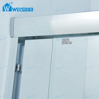 Porte de douche coulissante en verre trempé avec cadre en aluminium Weisdon, cabine de douche pour salle de bain