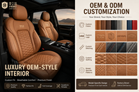 Nouvelles housses de siège auto de luxe sur mesure, design premium, en cuir perforé matelassé nid d'abeille, modèle spécifique, ensemble complet, OEM ODM