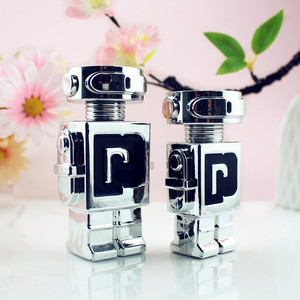 Botella de Perfume Cuadrada Mate Transparente Recargable con Pulverizador de Rosca, Modelo <span class=keywords><strong>Robot</strong></span>, 50ml - Product Image 6