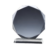 Plaque de récompense octogonale vierge en gros HBL, logo gravé personnalisé, impression UV, trophée en verre cristal vierge