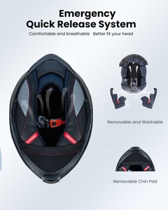 Casco de Motocicleta Integral Negro Brillante ILM, con Doble Visera de Liberación Rápida, ABS, Fibra de Vidrio, DOT, ECE, Ligero, para Todas las Estaciones, para Hombre - Product Image 5