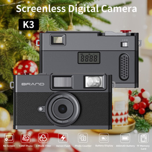 Mini appareil photo numérique sans écran, aspect cuir rétro, cadeau de Noël sous le sapin pour adolescents - Product Image 3