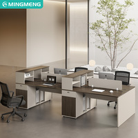 Estación de Trabajo de Oficina Moderna y Minimalista, Muebles de Oficina, Escritorio de Oficina con Estantes de Almacenamiento y Divisores