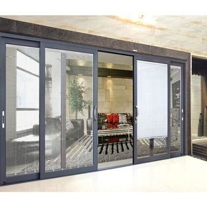 Portes coulissantes en aluminium au design minimaliste WANJIA, portes coulissantes en verre pour patio, portes coulissantes extérieures pour patio - Product Image 6