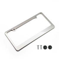 Cadres de plaque d'immatriculation en acier inoxydable personnalisés-Accessoires de voiture avec bouchons à vis-Conception de couverture durable