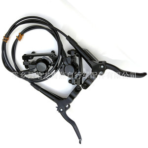 Juego de frenos de disco hidráulicos delanteros y traseros para bicicleta de montaña, calibre de aluminio forjado con aceite mineral, palanca de 2 dedos, color negro - Product Image 2