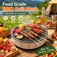 Grille de barbecue jetable ronde en maille pour la cuisson en camping