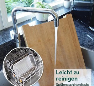 Ensemble de planches à découper en bois de bambou multifonctionnelles personnalisées pour la cuisine avec plateau à tiroirs en acier inoxydable - Product Image 6