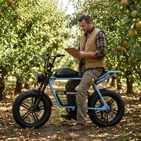 Vélo électrique tout-terrain robuste à pneus larges avec longue banquette, vélo électrique durable pour l'inspection des terres agricoles
