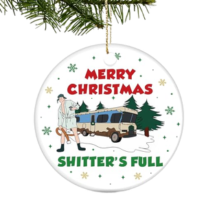 Vente en gros usine : Ornement en céramique 'Shitter's Full' amusant pour <span class=keywords><strong>les</strong></span> fêtes de Noël, décoration suspendue personnalisée pour camping-car, inspiré du <span class=keywords><strong>film</strong></span> National Lampoon - Product Image 1