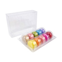 Vente en gros Boîte d'emballage en plastique transparente pour 10 macarons Boîte cadeau à biscuits avec inserts