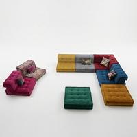 Canapé modulaire bohème OAKEN, canapé combiné en tissu patchwork coloré, canapé à combinaison libre pour salon de villa