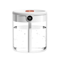 Nouvel humidificateur à double pulvérisation 2L, USB, grande capacité, silencieux, pour la maison, la chambre, le bureau, avec lumière nocturne et affichage numérique