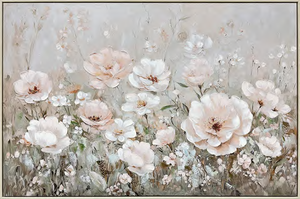 Peinture à l'huile florale moderne faite à la main sur <span class=keywords><strong>toile</strong></span>, art mural abstrait de <span class=keywords><strong>pivoine</strong></span> rose pour le salon, la chambre à coucher, la décoration de la maison - Product Image 2