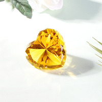 Poids-papier en cristal d'ambre, forme de cœur, véritable cristal de diamant, pierres précieuses en verre, poids-papier pour la décoration