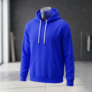 Sweat-shirt à capuche unisexe blanc personnalisé, coupe classique, en molleton de coton, décontracté, pour l'hiver, avec poches, tricoté, respirant, 420g, couleur unie - Product Image 2
