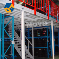 Entrepôt de stockage mezzanine en acier Plate-forme de loft industrielle en acier à usage intensif Rayonnage de plancher mezzanine à plusieurs niveaux