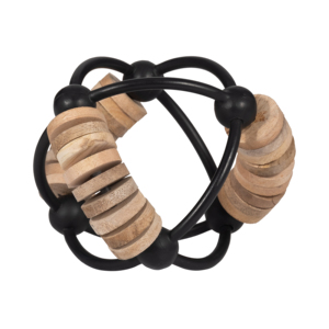 Orb di Metallo a Forma di Abaco con Dettagli in Legno, Scultura Decorativa per Soggiorno - Product Image 2