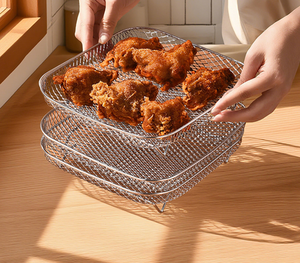 Stainless Steel Air Fryer Rack – Multi-Layer Roasting & Steaming Rack for Air Fryers