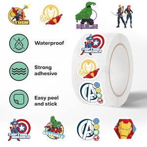 ZY3462S 500Pc/Rouleau Autocollants imperméables pour sacs cadeaux, enveloppes, emballages, décorations, autocollants de 1 pouce/25 mm, rouleaux d'étiquettes - Product Image 5