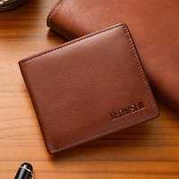 Dompet Pria Kulit Sapi Asli Grosir Merek Minimalis Tipis Mewah Desainer Desain Lipat Ganda Resleting