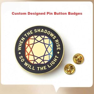 Zinc Alloy Gold-Plated Single-Sided Custom Design <b>Pin</b> <b>Badges</b> with Die Cutting Printing for Souvenir & Holiday Decor - Product Image 6