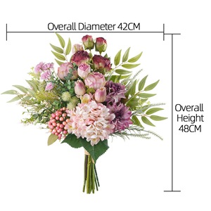 CallaFloral ช่อดอกไม้ประดิษฐ์ ไฮเดรนเยีย ผ้าพลาสติกทอ ตกแต่งบ้าน อุปกรณ์ประกอบฉากงานแต่งงาน CF01415A - Product Image 5
