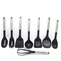 Offre Spéciale : Ensemble d'Ustensiles de Cuisine Intelligents 9 Pièces, Poignée en Acier Inoxydable, Outils de Cuisson en Nylon