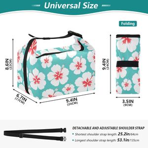 Sac isotherme personnalisable Hibiscus Hawaïen avec sangle réglable, capacité 7L, résistant à l'eau, collection Aloha, sac à déjeuner - Product Image 2