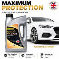 Huile moteur synthétique 5W-30 ACEA A3 B4 API SN CF approuvée, lubrifiant moteur de voiture premium, 4 litres