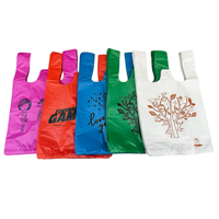 Blauw-witte HDPE wegwerp plastic boodschappentassen met aangepast logo voor supermarkten, 100 stuks, rechtstreeks gekocht van Chinese fabriek