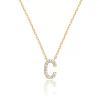 Collar con Inicial Personalizada, Plata de Ley S925, Chapado en Oro de 18K, Colgante con 26 Letras de la A a la Z, Joyería Minimalista con Circonitas, Regalo