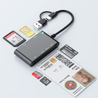 Lector de Tarjetas Inteligentes Multifuncional para Identificación Bancaria y Declaración de Impuestos (Lector de Tarjetas 6 en 1: Smart/MS/M2/SIM/SD/TF)