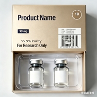 Kit de peptides en boîte 5ml 10ml, auto-adhésif, résistant à l'huile (PET BOPP) pour poudre lyophilisée, carte d'insertion, commande en gros, conception gratuite