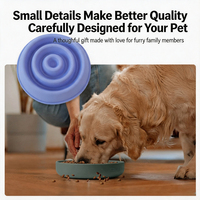 Gamelle ronde en silicone pour chien, anti-étouffement, à alimentation lente, stable, antidérapante, durable, avec emballage couleur personnalisé