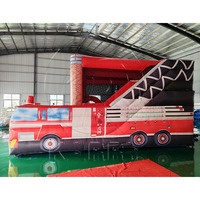 Karry Feuerwehr Combo gonflable rebondissant sur le thème de la caserne de pompiers pompier gonflable gonflable camion de pompiers château videur