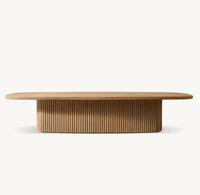 Table basse ovale en bois de style américain Table basse en chêne de luxe