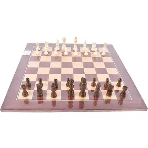 Yuanhe खुलासा 50 cm शतरंज बोर्ड Inlaid चौकों डीलक्स लकड़ी शतरंज बोर्ड सेट