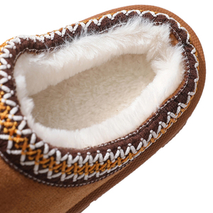 Chaussons en laine pour femmes, fabriqués sur mesure par l'usine, style ethnique rétro, doublés de laine, chaussons tendance, bottes antidérapantes d'intérieur - Product Image 3