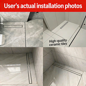 Grille de douche linéaire longue en acier inoxydable SUS 304 avec insert de carrelage couleur personnalisée CUPC pour salle de bain - Product Image 3